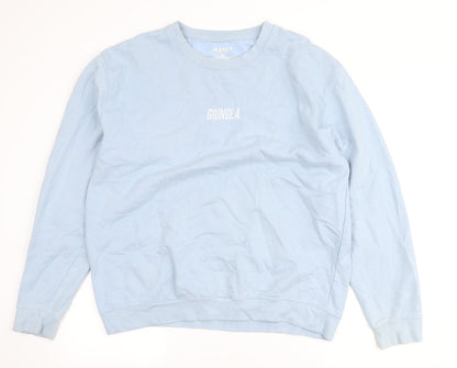 Gungla Womens Blue Cotton Pullover Sweatshirt Size XL Pullover