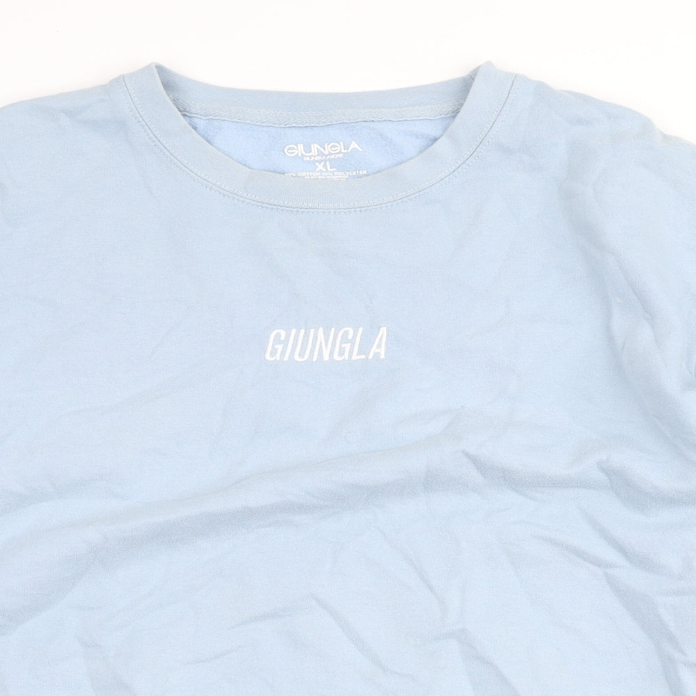 Gungla Womens Blue Cotton Pullover Sweatshirt Size XL Pullover