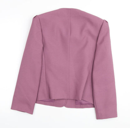 Dereta Womens Pink Polyester Jacket Blazer Size 16