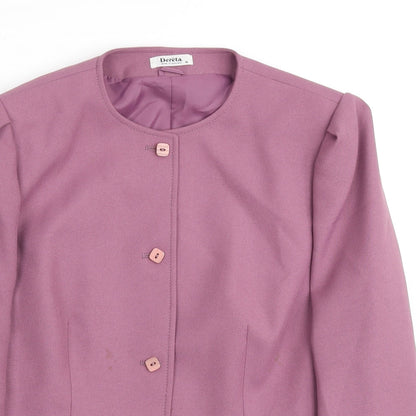 Dereta Womens Pink Polyester Jacket Blazer Size 16