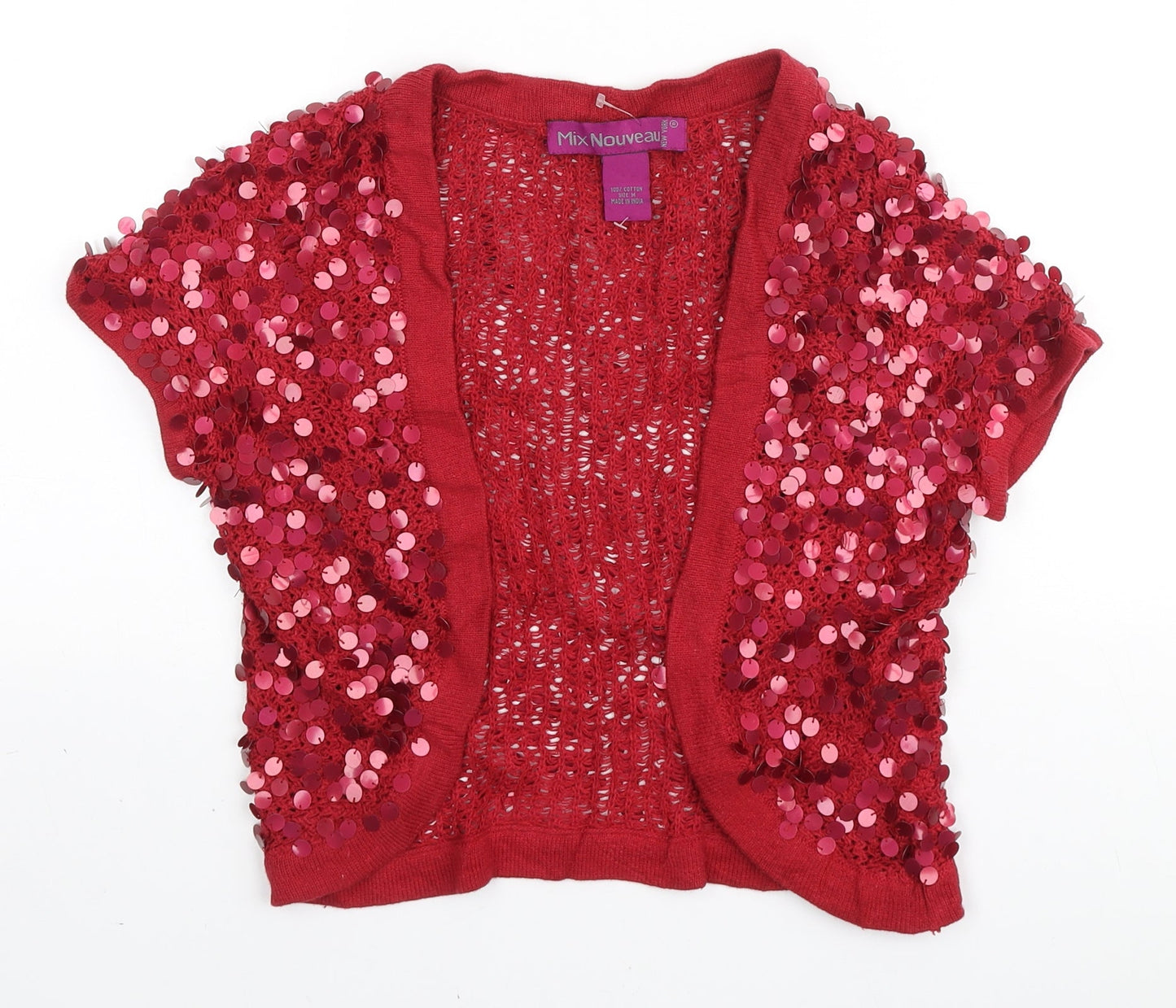 Mix Nouveau Womens Round Neck Cotton Shrug Jumper Size M