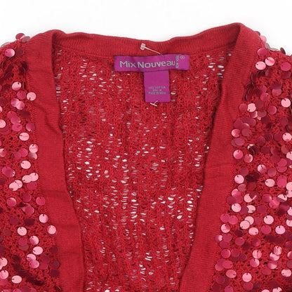 Mix Nouveau Womens Round Neck Cotton Shrug Jumper Size M