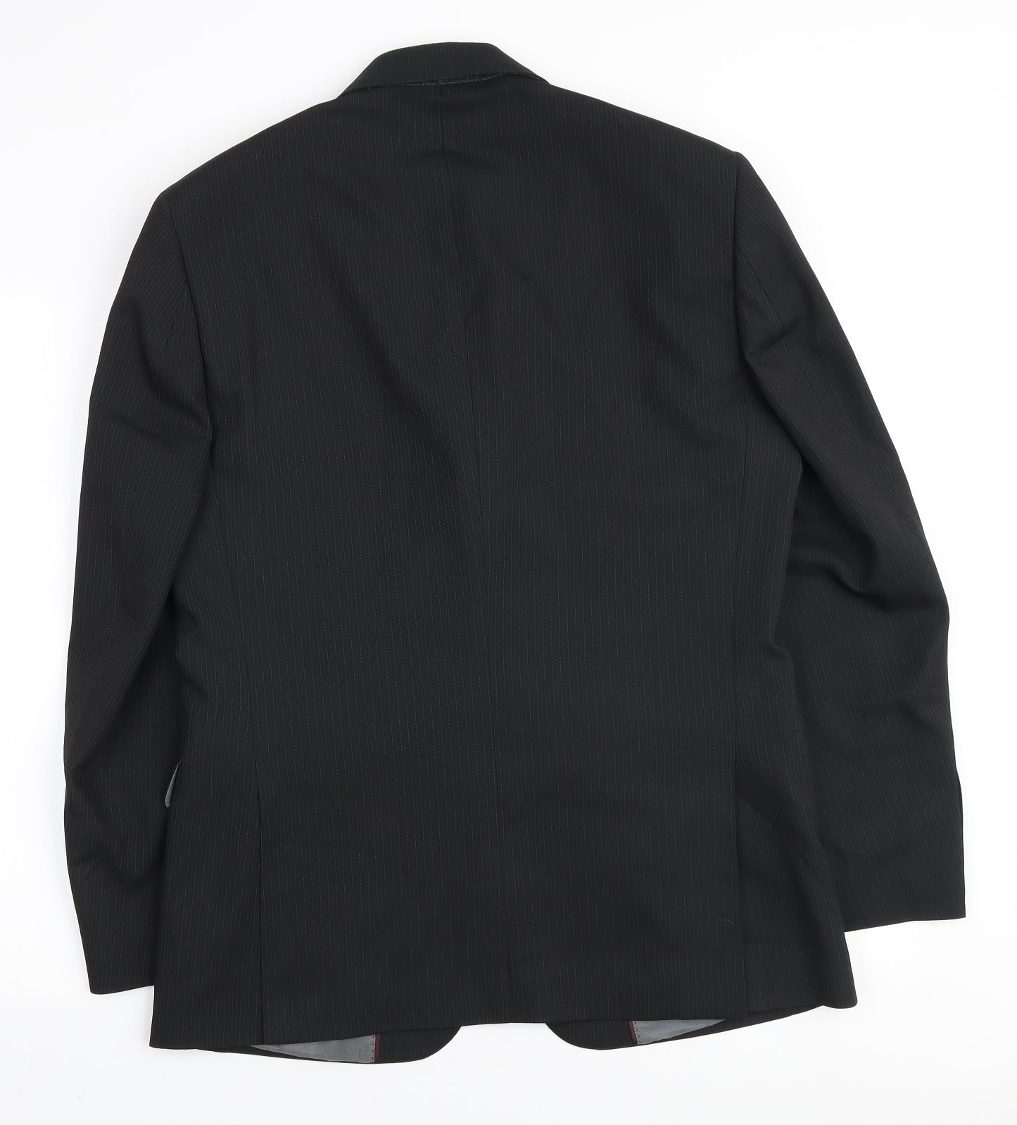 F&F Mens Black Striped Polyester Blazer