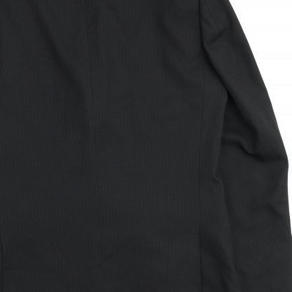 F&F Mens Black Striped Polyester Blazer