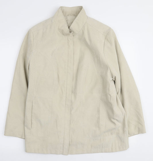 Klass Womens Ivory Jacket Size L Zip