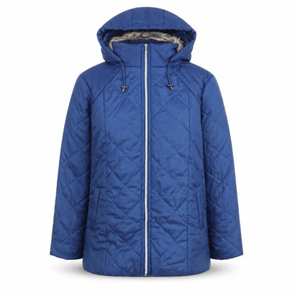 Womens UK Size M Anne De Lancay Blue Quilted Coat