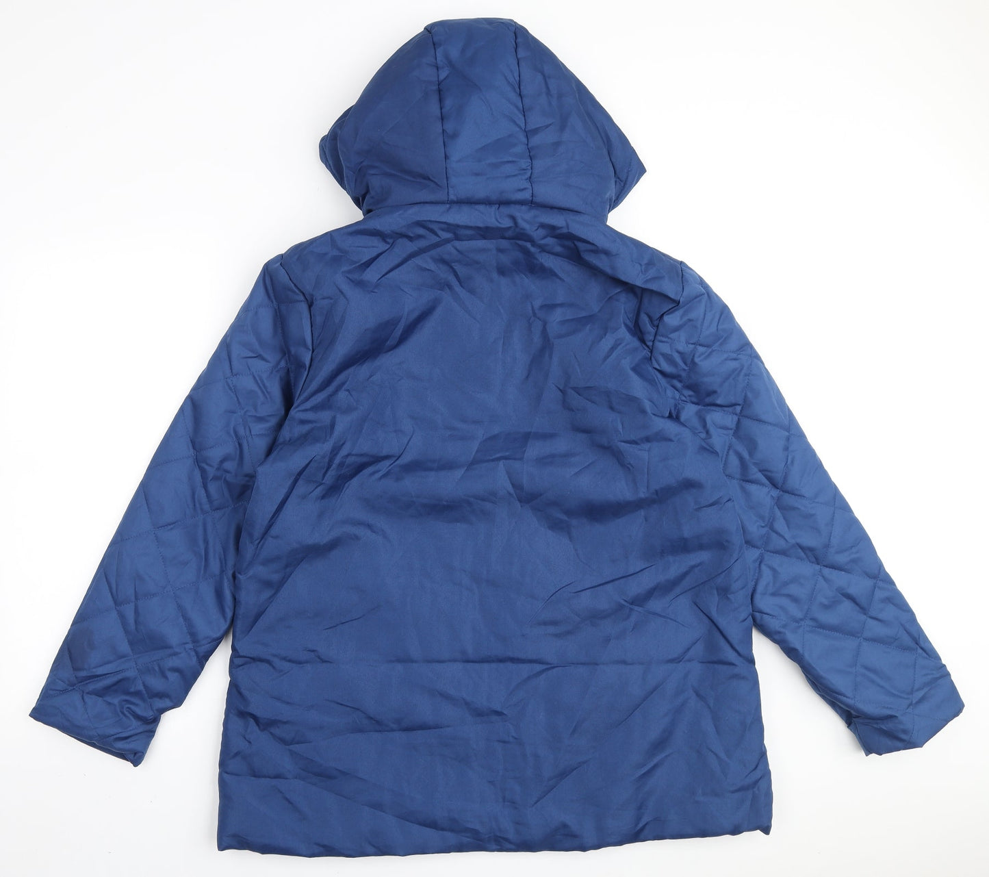 Womens UK Size M Anne De Lancay Blue Quilted Coat