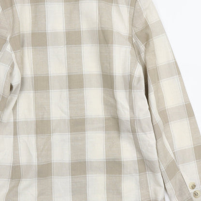 Classic Woman Womens Ivory Plaid Viscose Jacket Blazer Size 12