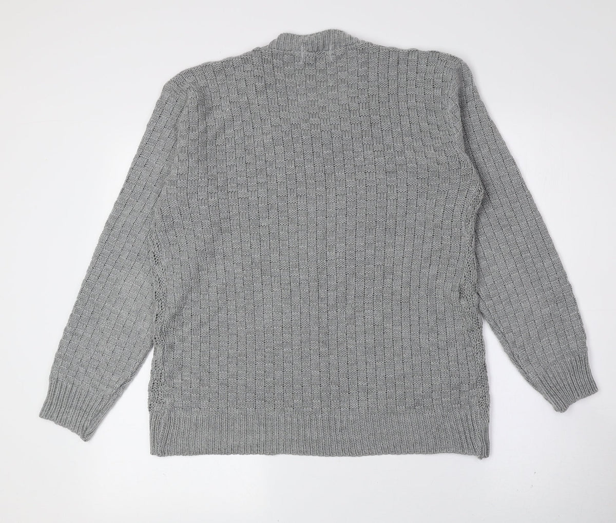 BE JEALOUS Mens Grey Crew Neck Acrylic Pullover Jumper Size M