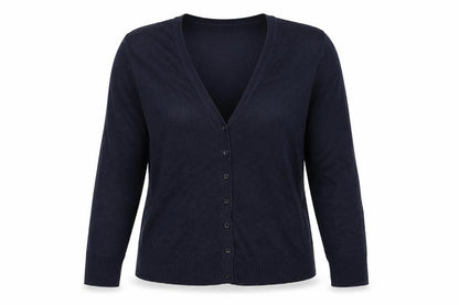 Russell Collection Womens Blue V-Neck Polyester Cardigan Jumper Size M