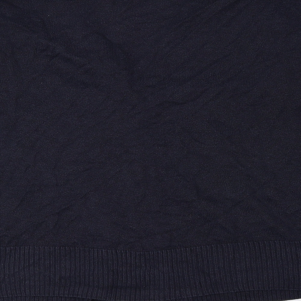 Russell Collection Womens Blue V-Neck Polyester Cardigan Jumper Size M