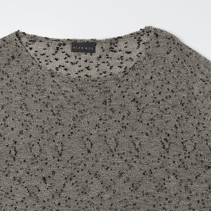 Alex & Co. Womens Brown Boat Neck Geometric Viscose Pullover Jumper Size 16