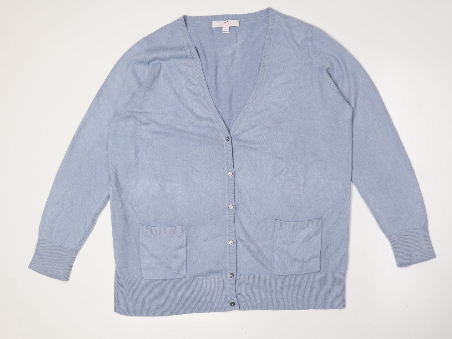 Womens UK Size 16 Julipa Blue Cardigan Jumper