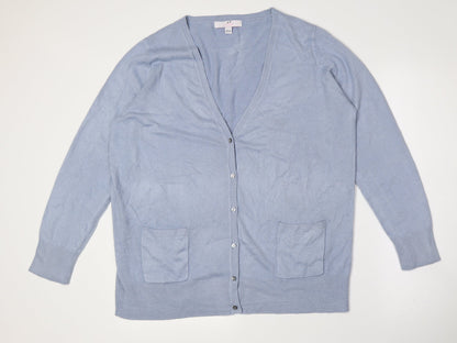 Womens UK Size 16 Julipa Blue Cardigan Jumper
