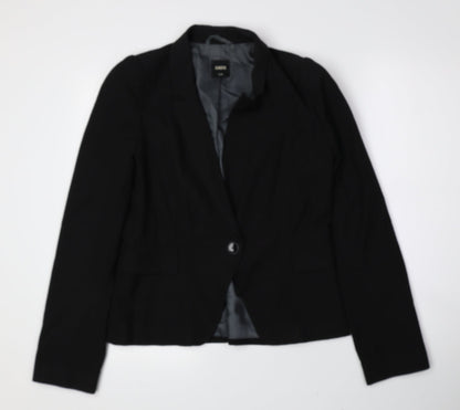 Oasis Womens Black Polyester Jacket Blazer Size 12