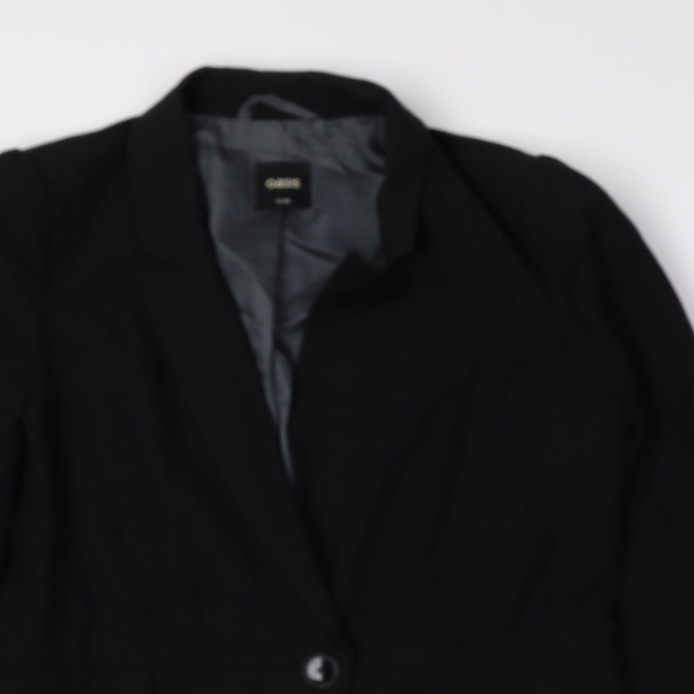 Oasis Womens Black Polyester Jacket Blazer Size 12