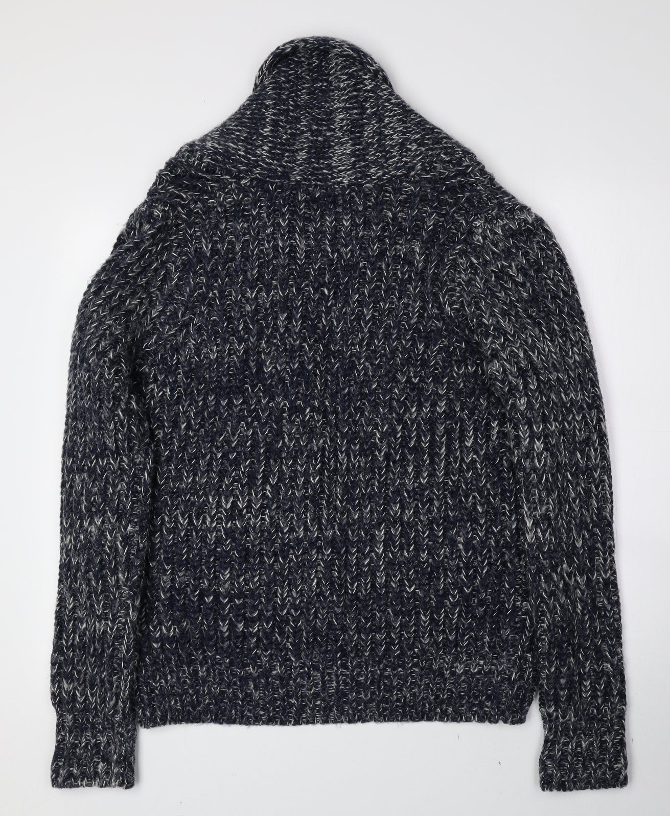 New Look Womens Blue High Neck Acrylic Cardigan Jumper Size 12