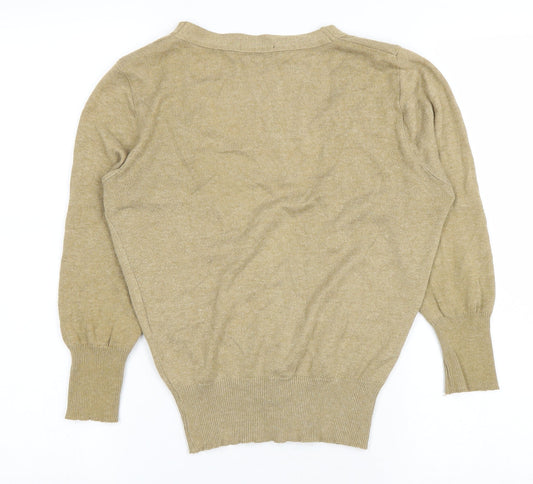 Womens UK Size 10 Topshop Beige Cardigan Jumper