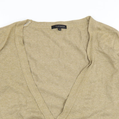 Womens UK Size 10 Topshop Beige Cardigan Jumper
