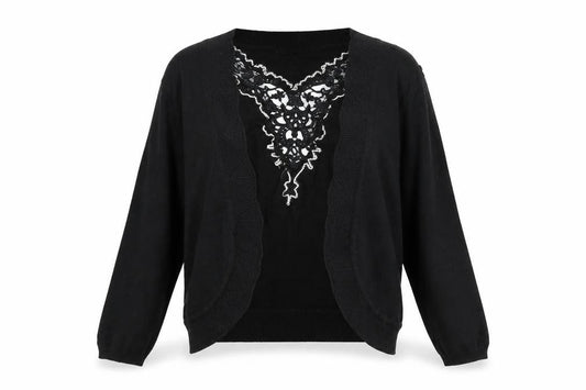 Womens UK Size XL 89th & Madison Black Cardigan Jumper