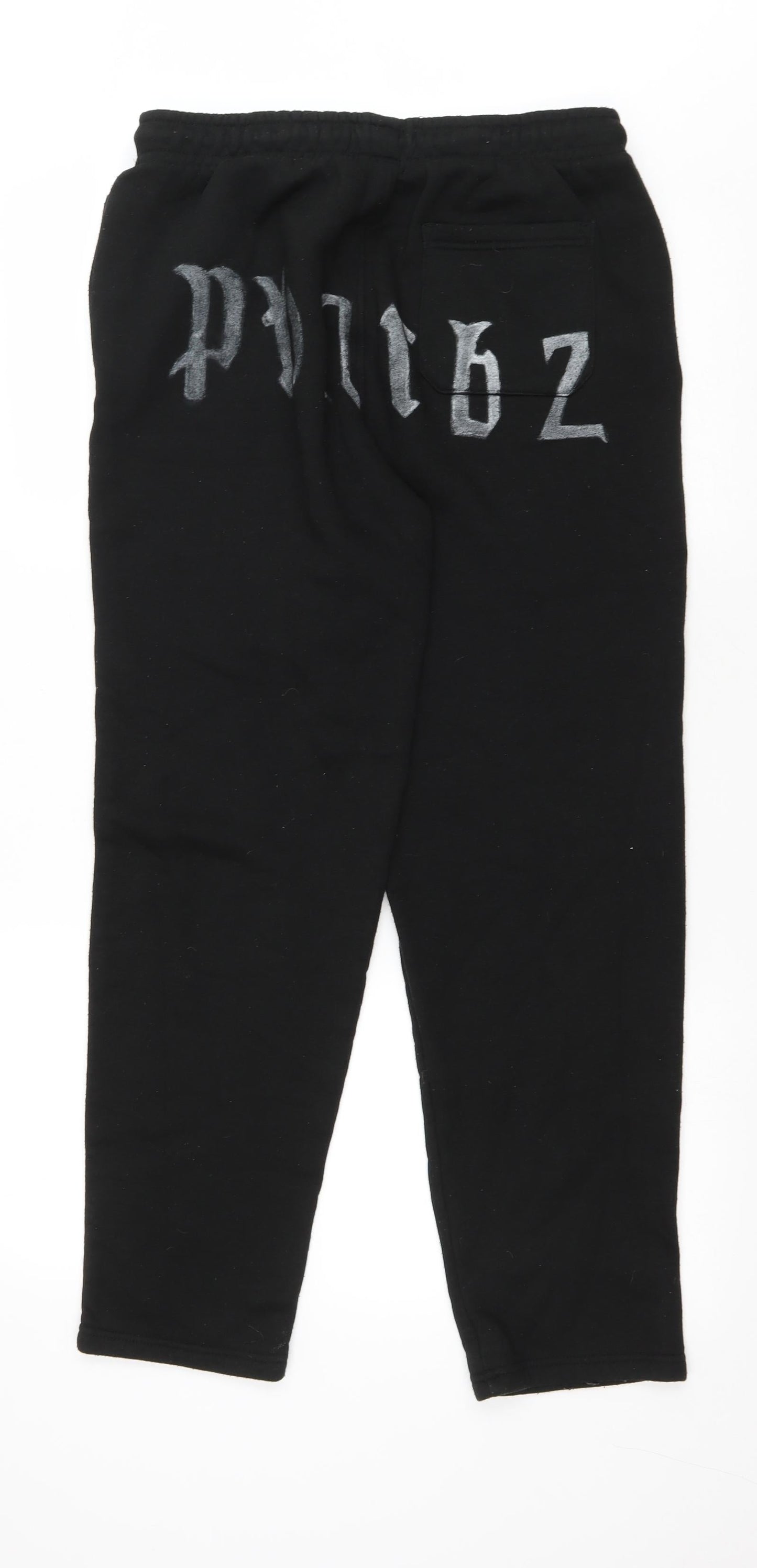 Primark Womens Black Geometric Polyester Sweatpants Trousers Size M L29 in Regular Drawstring - Bones