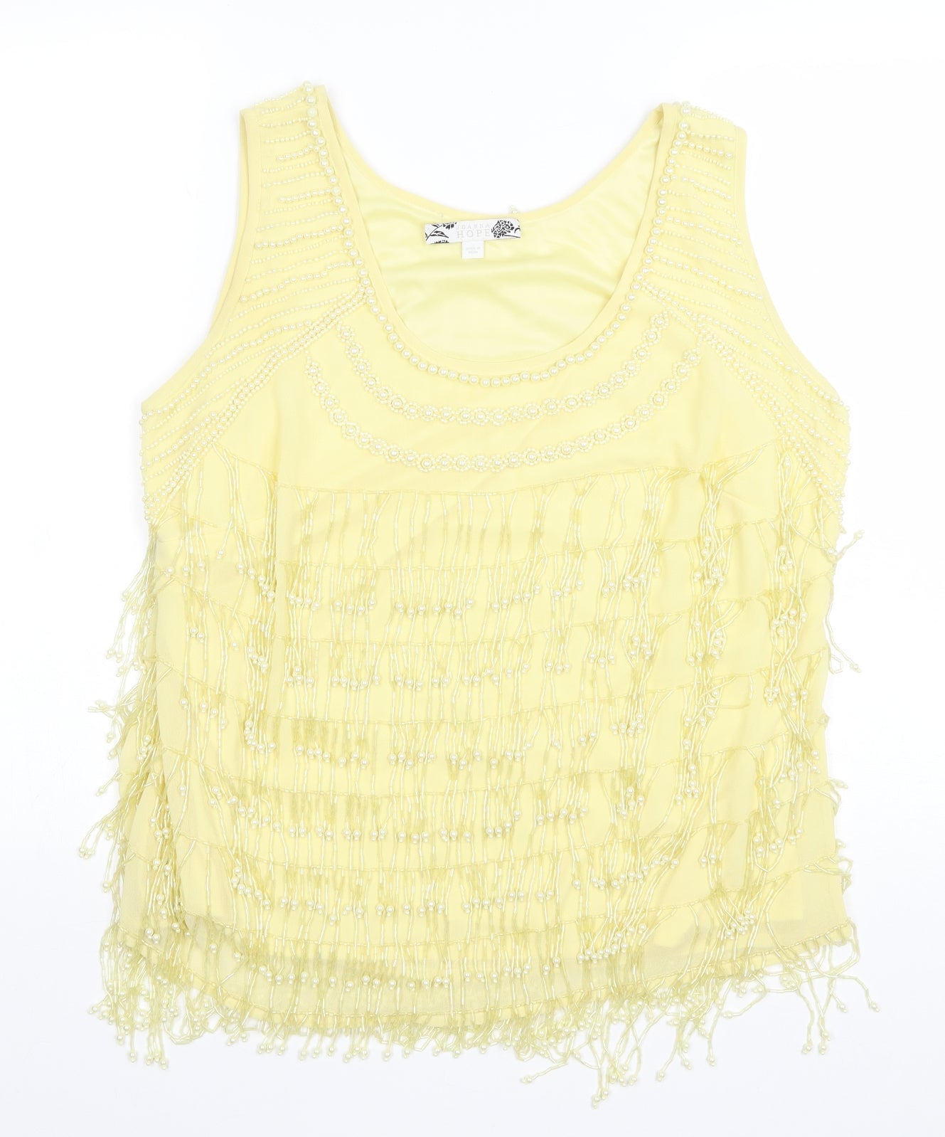 Womens UK Size 14 Joanna Hope Yellow Basic Tank