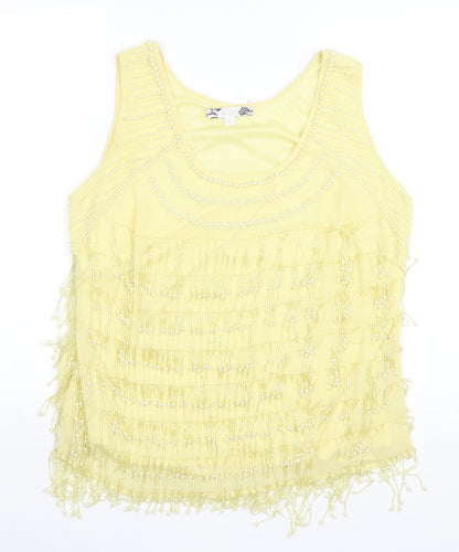Womens UK Size 14 Joanna Hope Yellow Basic Tank