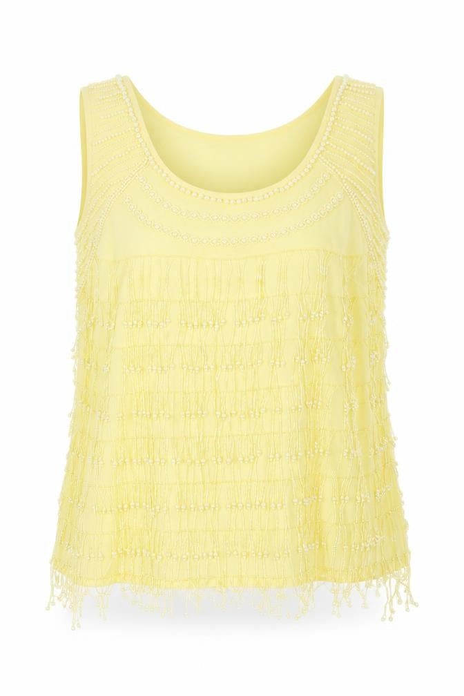 Womens UK Size 14 Joanna Hope Yellow Basic Tank