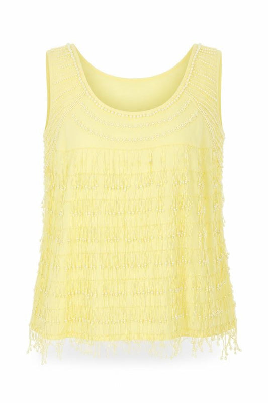 Womens UK Size 14 Joanna Hope Yellow Basic Tank