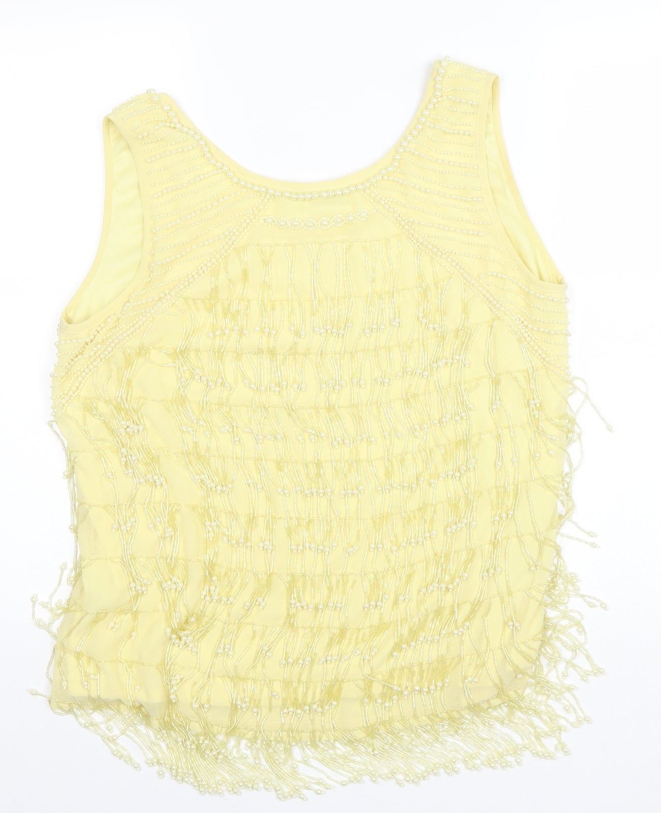 Womens UK Size 14 Joanna Hope Yellow Basic Tank