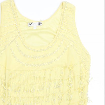 Womens UK Size 14 Joanna Hope Yellow Basic Tank