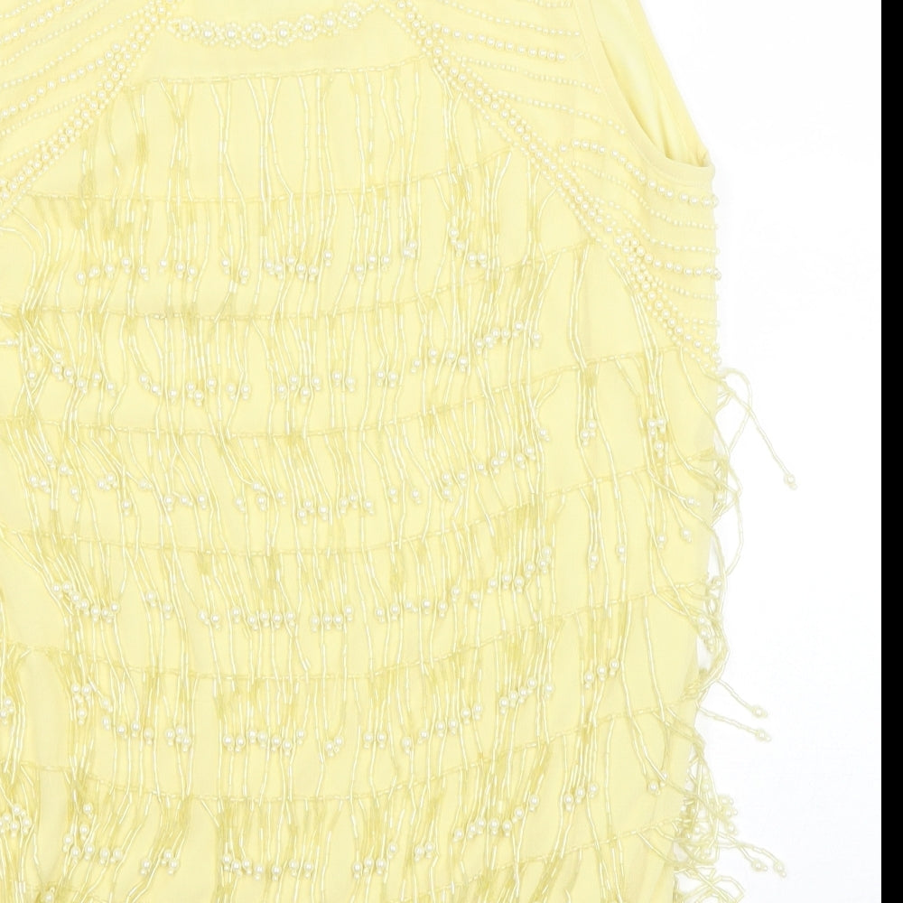 Womens UK Size 14 Joanna Hope Yellow Basic Tank