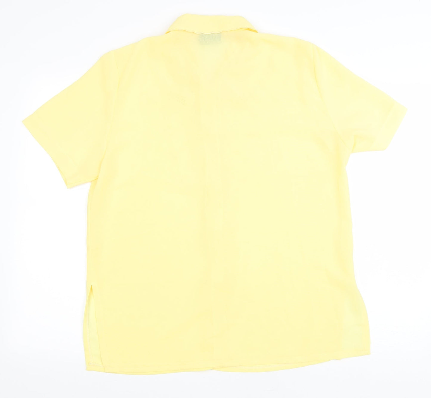 Womens UK Size 14 Saloos Yellow Basic Button-Up