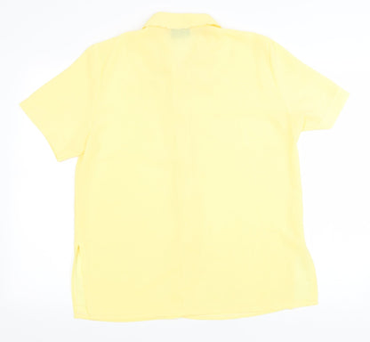 Womens UK Size 14 Saloos Yellow Basic Button-Up
