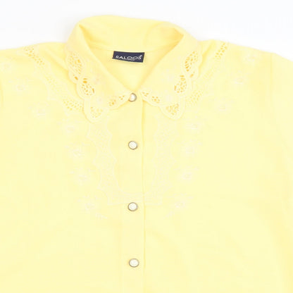 Womens UK Size 14 Saloos Yellow Basic Button-Up