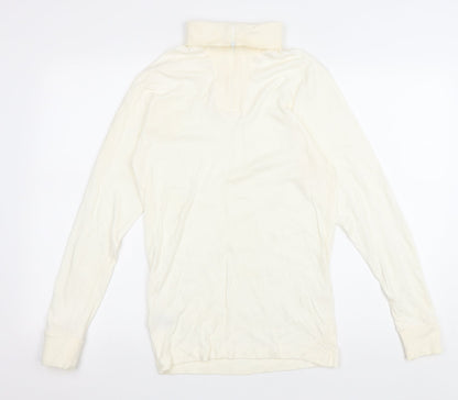 St Michael Womens Ivory Cotton Pullover Sweatshirt Size M Zip