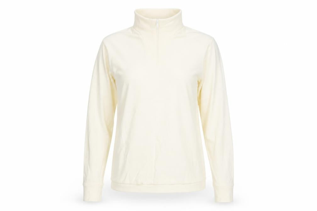 St Michael Womens Ivory Cotton Pullover Sweatshirt Size M Zip
