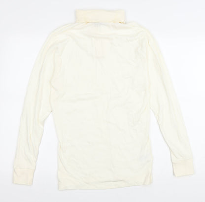 St Michael Womens Ivory Cotton Pullover Sweatshirt Size M Zip