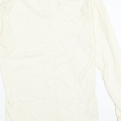 St Michael Womens Ivory Cotton Pullover Sweatshirt Size M Zip
