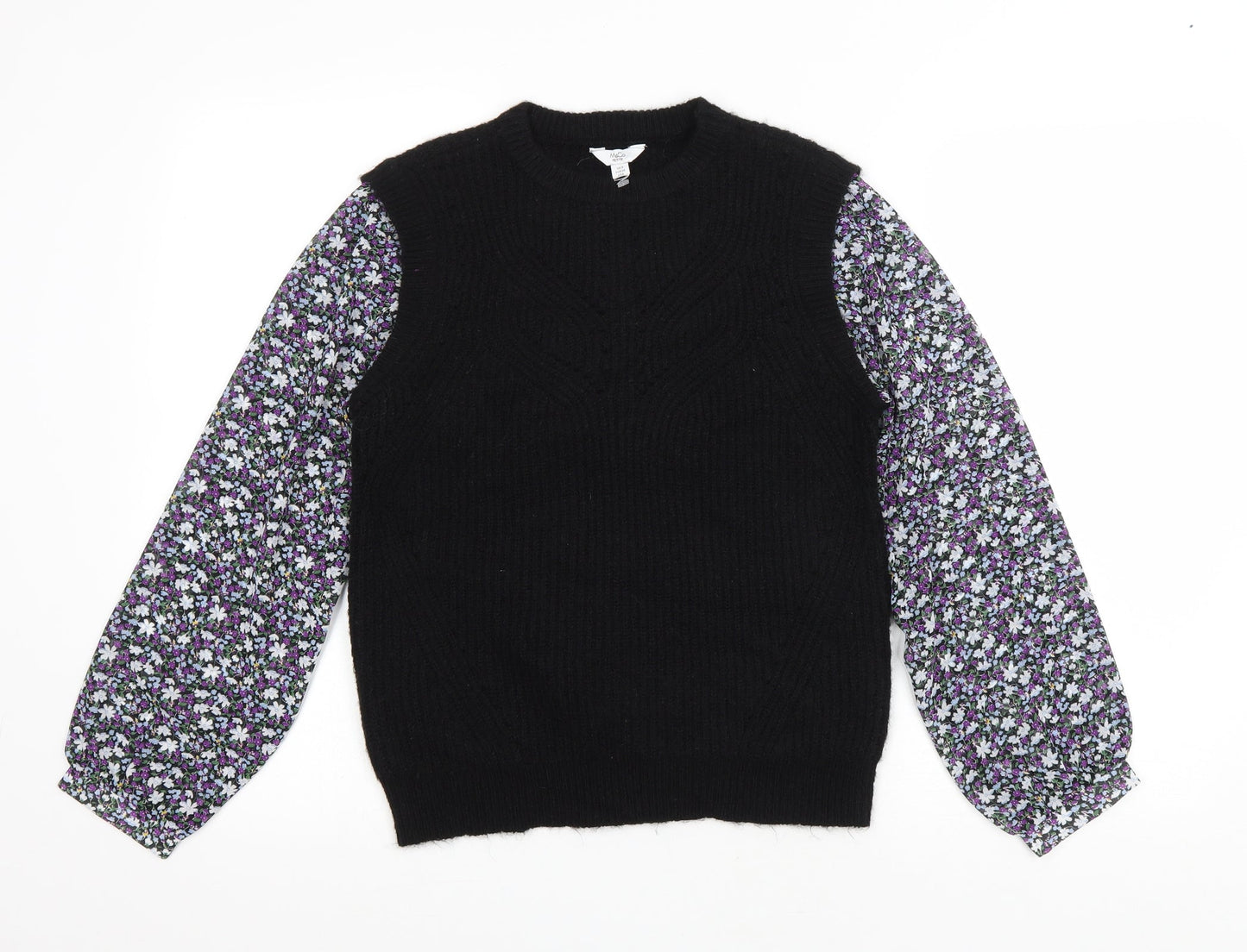Womens UK Size 8 M&Co Black Pullover Jumper