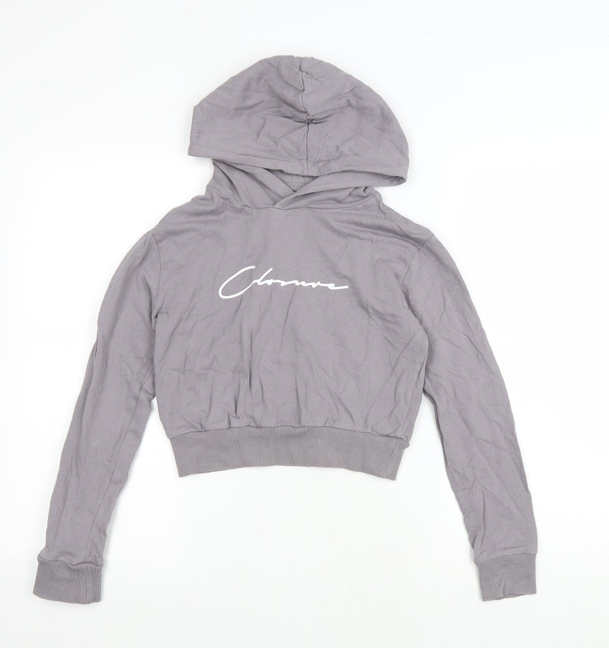 Closure Womens Grey Cotton Pullover Hoodie Size 6 Pullover