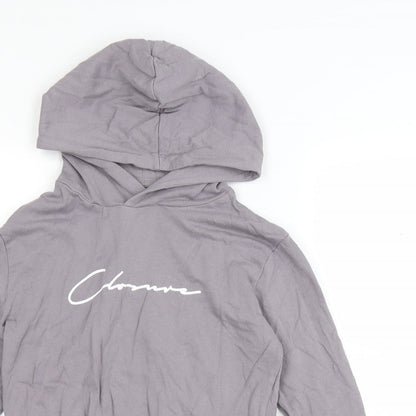 Closure Womens Grey Cotton Pullover Hoodie Size 6 Pullover