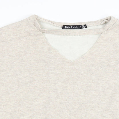 Boohoo Womens Beige Polyester Pullover Sweatshirt Size 8 Pullover - Keyhole neck