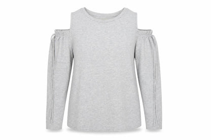 Papaya Womens Grey Polyester Pullover Sweatshirt Size 14 Pullover - Cold Shoulder