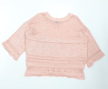 Atmosphere Womens Pink Boat Neck Cotton Pullover Jumper Size M