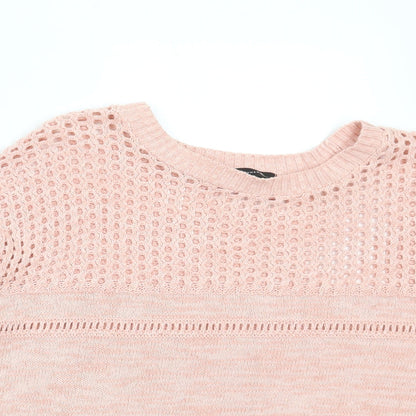 Atmosphere Womens Pink Boat Neck Cotton Pullover Jumper Size M