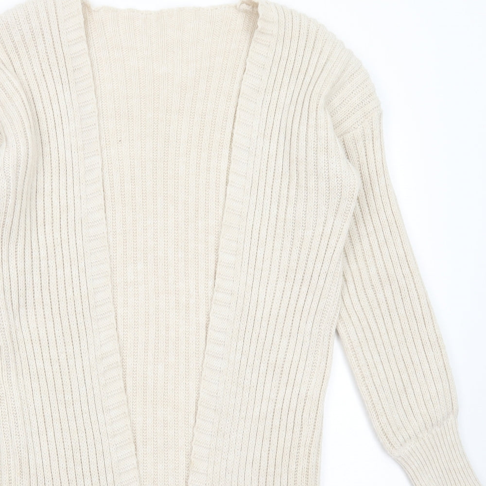 Womens UK Size S Preworn Beige Cardigan Jumper