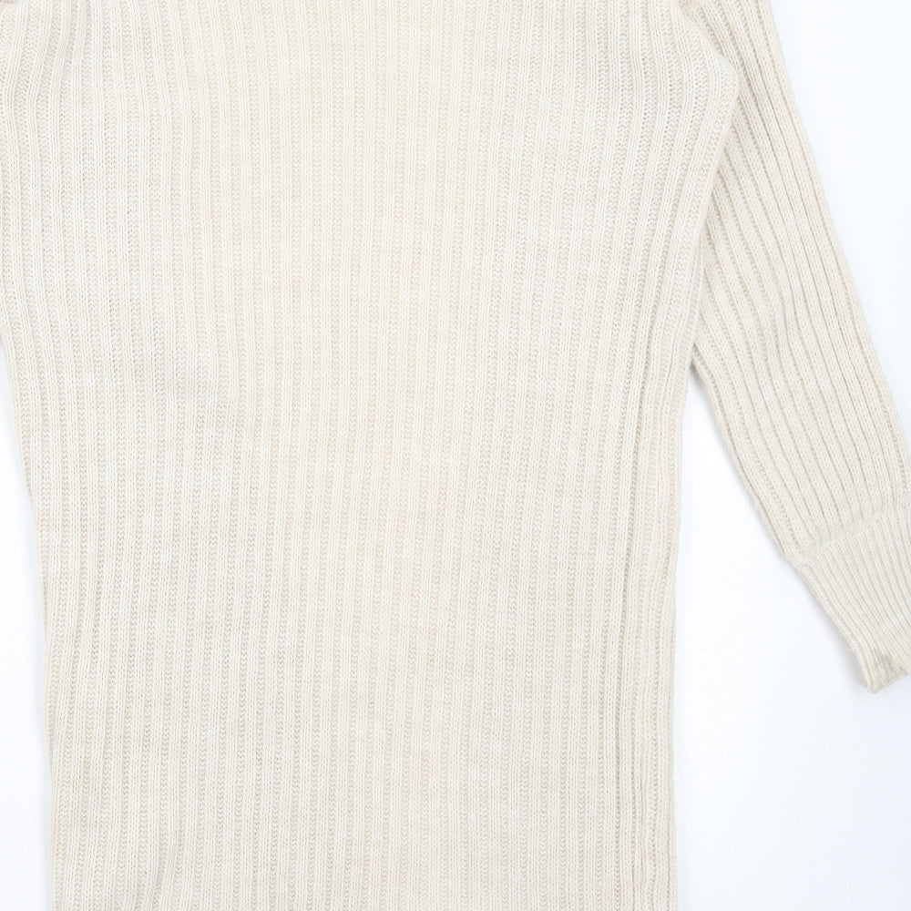 Womens UK Size S Preworn Beige Cardigan Jumper