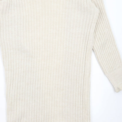 Womens UK Size S Preworn Beige Cardigan Jumper