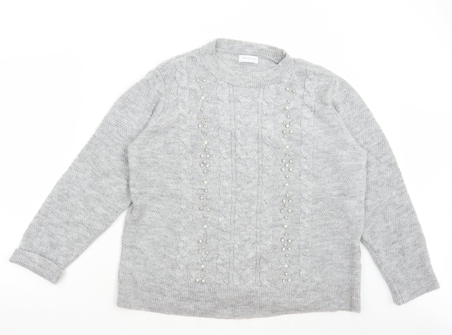 Womens UK Size L Matalan Grey Pullover Jumper
